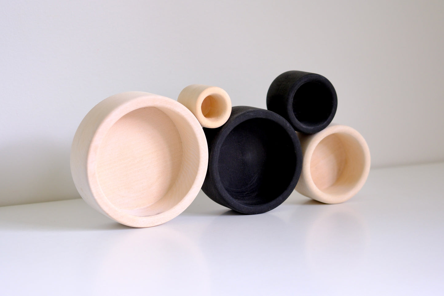 5pcs bowl set black and white