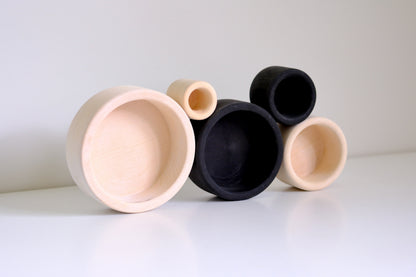 5pcs bowl set black and white