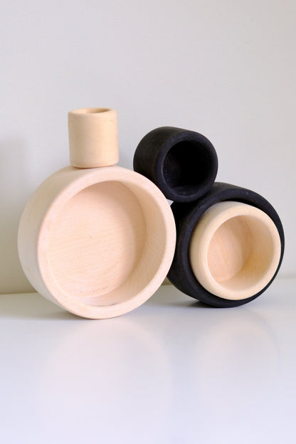 5pcs bowl set black and white