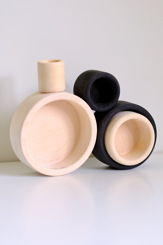 5pcs bowl set black and white